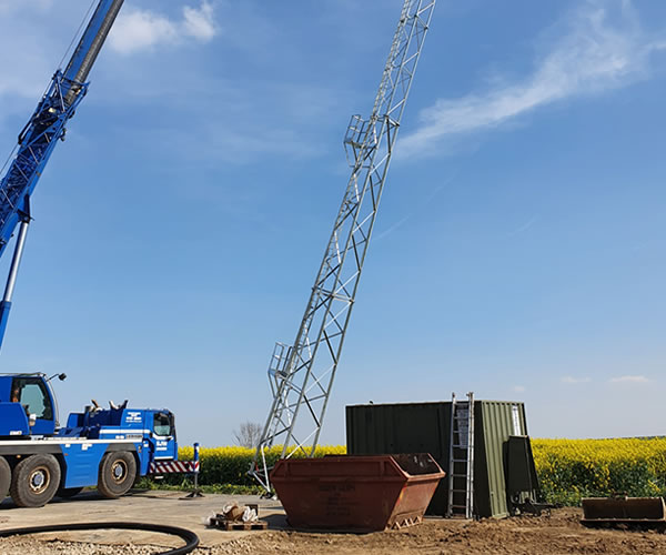 Telecoms tower being constructed