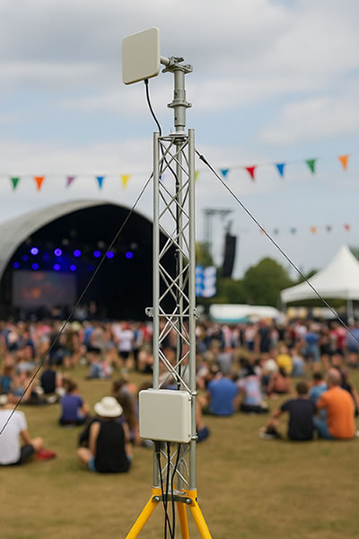 Temporary comms at music festival